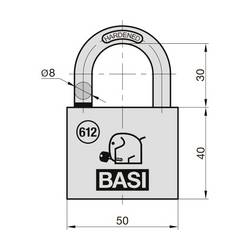 Basi 6120-5001-5005 visací zámek mosaz