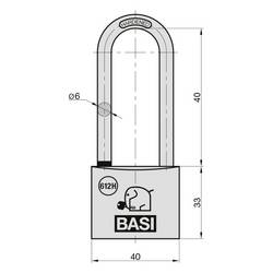 Basi 6121-4001-4005 visací zámek mosaz