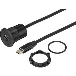 TRU COMPONENTS TC-9534348 Vestavná USB zásuvka zásuvka, vestavná Tloušťka panelu 1-10 mm Množství: 1 ks
