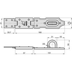 Basi 6900-0160 petlice 194 mm, kov