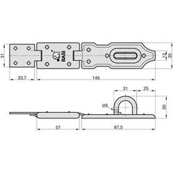 Basi 6900-0140 petlice 180 mm, kov