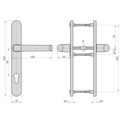 Basi 7830-0101 dveřní garnitura s klikou pro úzký rám