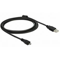 Delock USB kabel USB 2.0 USB-A zástrčka, USB Micro-B zástrčka 2.00 m černá 82335