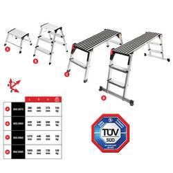 KS Tools 800.0985 hliník sklápěcí schůdky stříbrná, černá