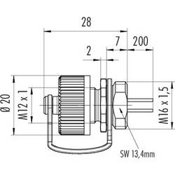 binder 76 0232 0015 00004-0200 neupravený zástrčkový konektor pro senzory - aktory, 76 0232 0015 00004-0200-20, piny: 4, 1 ks