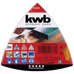 kwb 542836 sada brusného papíru pro delta brusky Zrnitost 60 Rozměr přes roh 93 mm 1 ks