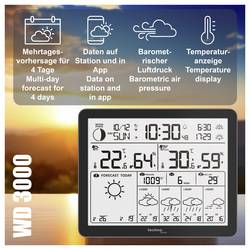Techno Line WD3000 WD3000 Wetterstation internetová meteostanice Předpověď pro 4 dny Počet senzorů (max.) 1