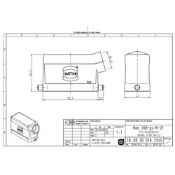 pouzdro Han® 16B-gs-R-21 09300161540 HARTING 1 ks Piece