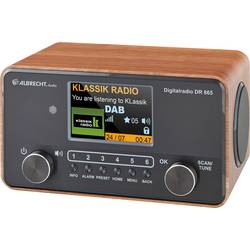 Albrecht DR 865 27865 stolní rádio, DAB+, FM, AUX, bezbariérové, vč. dálkového ovládání, zámek klávesnice, funkce alarmu, dřevo (tmavé)