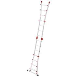 Hailo M80 7516007 hliník víceúčelový žebřík max.prac. výška: 4.70 m stříbrná, červená 12.7 kg
