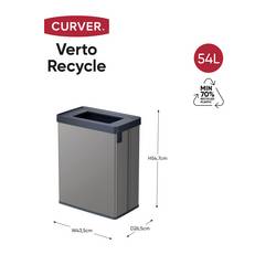 Curver E-COM - VERTO Bin RECYCLE Abfalleimer 54L, perlgrau 261012 odpadkový koš, 54 l, perlově šedá , s ochranou proti otiskům prstů, 1 ks