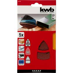 kwb 496108 brusný papír pro delta brusky Zrnitost 80 (d x š) 62, 93 mm, mm x 100 mm 5 ks