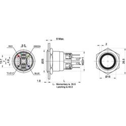 TRU COMPONENTS TC-7494644 tlačítkový spínač antivandal 250 V/AC 3 A 1x vyp/zap s aretací červená, zelená, modrá, RGB IP65 1 ks