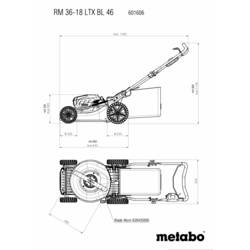 Metabo RM 36-18 LTX BL 46 akumulátor Akumulátorová sekačka + 2. akumulátor, vč. nabíječky 5,2 Ah šířka sekání 46 mm