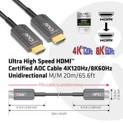 club3D HDMI kabel Zástrčka HDMI-A 20.00 m černá CAC-1379 HDMI kabel