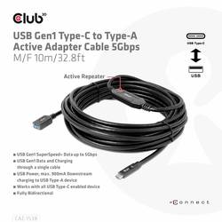 club3D USB adaptér USB 3.2 Gen1 USB-C ® zástrčka, USB-A zásuvka 10.00 m černá CAC-1538