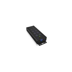 ICY BOX 60362 USB Hub 10 portů USB-A USB 3.0 5 GBit/s s portem pro rychlé nabíjení černá IB-HUB1703-QC3, 7 Port USB 3.2 Gen 1 mit 1x QC 3.0 u. 2x BC 1.2