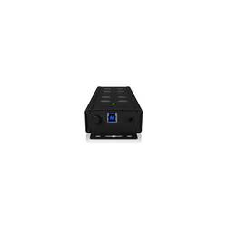 ICY BOX 60362 USB Hub 10 portů USB-A USB 3.0 5 GBit/s s portem pro rychlé nabíjení černá IB-HUB1703-QC3, 7 Port USB 3.2 Gen 1 mit 1x QC 3.0 u. 2x BC 1.2