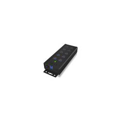ICY BOX 60362 USB Hub 10 portů USB-A USB 3.0 5 GBit/s s portem pro rychlé nabíjení černá IB-HUB1703-QC3, 7 Port USB 3.2 Gen 1 mit 1x QC 3.0 u. 2x BC 1.2