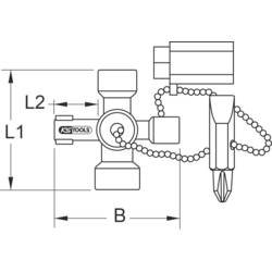 KS Tools 130.1010 Mini klíč k rozvodným skříním, 42 mm klíč od skříňového rozvaděče zinkový tlakový odlitek 1 ks