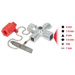 KS Tools 1301010 Mini klíč k rozvodným skříním, 42 mm klíč od skříňového rozvaděče zinkový tlakový odlitek 1 ks