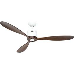CasaFan AEROPLAN ECO 132 WE-NB Flügel Massivholz Nussbaum stropní ventilátor 27 W (Ø x v) 132 cm x 310 mm bílá s dálkovým ovládáním, s časovačem, vhodný i pro