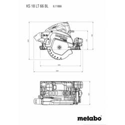 Metabo KS 18 LTX 66 BL aku ruční kotoučová pila, max. řez 66 mm, bez akumulátoru, kufřík, 18 V, 611866840