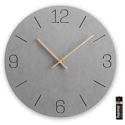 Hama 00185881 Quartz nástěnné hodiny 30 cm x 30.00 mm x 30.00 mm x 2.00 mm, šedá, tiché hodiny (bez tikání)