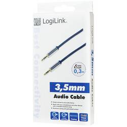 LogiLink CA10030 jack audio kabel 0.30 m tmavě modrá (matná) pozlacené kontakty