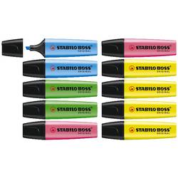 STABILO zvýrazňovač textu BOSS® ORIGINAL 70/10-1 žlutá, zelená, růžová, modrá 2 mm, 5 mm 10 ks