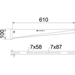 OBO Bettermann 6419412 Nástěnná a stojinová vzpěra (š x v) 610 mm x 100 mm 1 ks kov