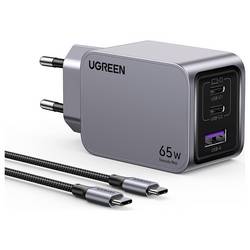 UGREEN Nexode Pro USB nabíječka, GaN, 2x USB-C®, 1x USB A , 65 W, PPS, Power Delivery 3.0, Quick Charge 4.0, šedá