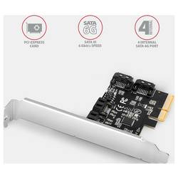 AXAGON PCES-SA4X4 4 porty karta PCI-Express PCIe vč. nízkoprofilového krycího plechu na prázdný slot