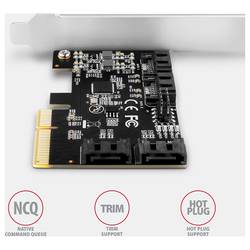 AXAGON PCES-SA4X4 4 porty karta PCI-Express PCIe vč. nízkoprofilového krycího plechu na prázdný slot