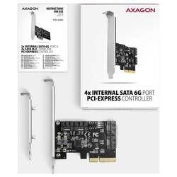 AXAGON PCES-SA4X4 4 porty karta PCI-Express PCIe vč. nízkoprofilového krycího plechu na prázdný slot