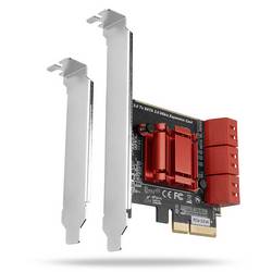 AXAGON PCES-SA6 6 portů SATA řadič PCIe x4 vč. nízkoprofilového krycího plechu na prázdný slot, Pasivní chlazení