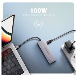 AXAGON HMC-5H60 USB Hub 5 portů USB 3.2 (Gen 1x1) , HDMI™ USB 3.2 Gen1, HDMI 2.0 5 GBit/s šedá HMC-5H60