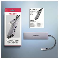 AXAGON HMC-5H60 USB Hub 5 portů USB 3.2 (Gen 1x1) , HDMI™ USB 3.2 Gen1, HDMI 2.0 5 GBit/s šedá HMC-5H60