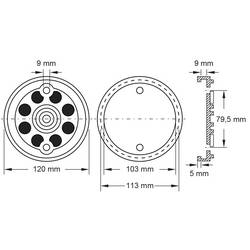 KS Tools 160.0464 Gumový talíř (Ø x v) 120 mm x 23 mm