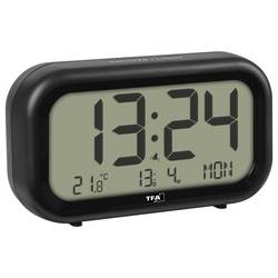 TFA Dostmann 60.2052.01 Quartz budík černá časů buzení 1 velký displej , extra hlasitý budicí tón
