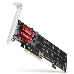 AXAGON PCEM2-ND 2 porty Řadič M.2 PCIe x8 Vhodný pro (SSD): 2230, 2242, 2260, 2280, 22110 vč. nízkoprofilového krycího plechu na prázdný slot