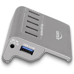 Delock 64182 USB Hub 4 + 1 port USB-A, DC zásuvka 3,5 mm USB 3.2 Gen2 10 GBit/s šedá 64182