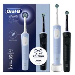 Oral-B Vitality Pro D103 Duo elektrický kartáček na zuby, rotační/pulzní, bílá, modrá, černá, 4210201446514