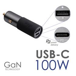 Akyga AK-CH-26 USB nabíječka, GaN, Rychlonabíječka, 1x USB-C®, 1x USB A , 100 W, QC 3.0, Power Delivery 3.0, šedá