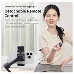 Hohem V3 BLK gimbal elektrický 1/4palcové černá s Bluetooth, zabudovaná baterie, integrovaný stativ, vč. držáku smartphonu