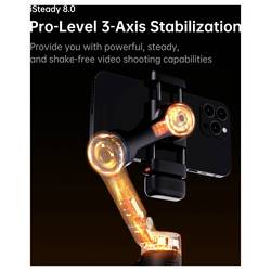 Hohem V3 BLK gimbal elektrický 1/4palcové černá s Bluetooth, zabudovaná baterie, integrovaný stativ, vč. držáku smartphonu