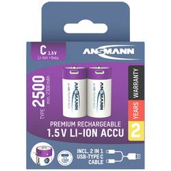 Ansmann LR15 USB-C akumulátor malé mono C Li-Ion 2500 mAh 1.5 V 2 ks