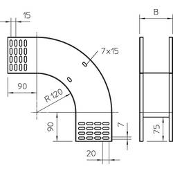OBO Bettermann 7007354 ohyb (š x v) 200 mm x 110 mm 1 ks kov
