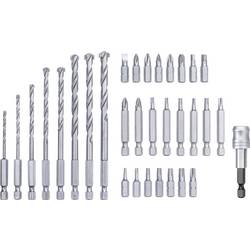 kwb 108940 33dílné sada bitů a vrtáků kámen, beton, zdivo 3 mm, 4 mm, 5 mm, 6 mm, 7 mm, 8 mm, 9 mm, 10 mm