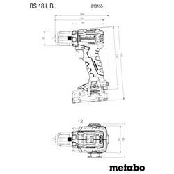 Metabo BS 18 L BL aku vrtací šroubovák, 18 V, 2 Ah Li-Ion vč. 2x aku, bezkartáčové, kufřík, vč. nabíječky, 613155500